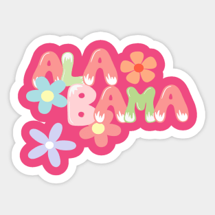 Retro Flower Alabama Sticker